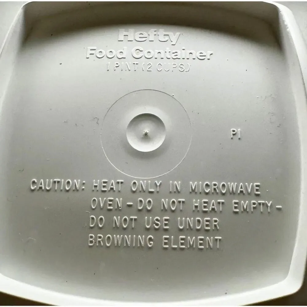 Hefty Food Container Vintage Floral 1 Pint Cream Lid Microwave Safe